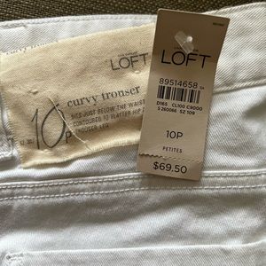 Size 10p curvy trouser - Loft- white jeans-new